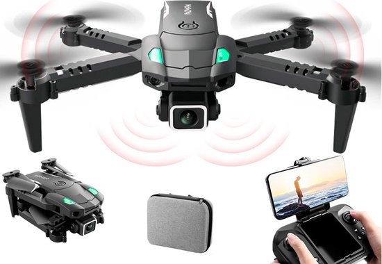 LUXWALLET AeroGlide Ultra - Drone Met Driezijdige Obstakel Ontwijking - Drone Met Twee Camera’s - 480P – Opvouwbaar - Richtingspunt Vluchtmodus – Zwart